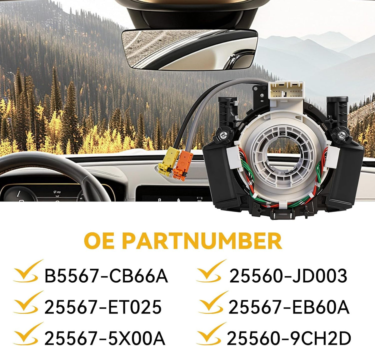 Replacement B5567-CB66A Part for Nissan Rogue 2007-2015, Versa/Sentra 2007-2012, Nissan Titan 2004-2015, Murano 2003-2007, Maxima/Quest/350Z 2004-2009