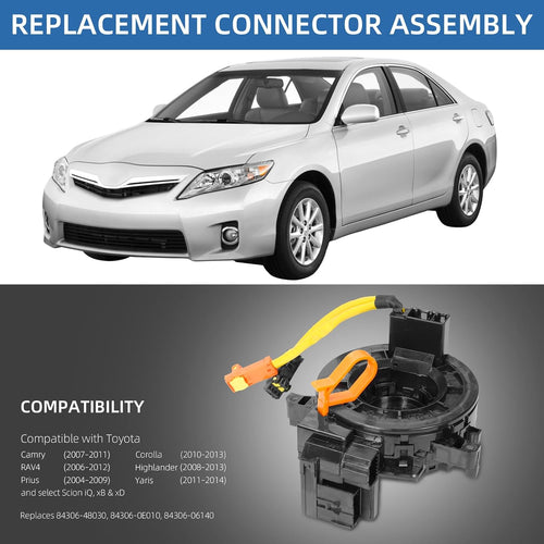 84306-48030 84306-0E010 Replacement Connector Assembly Compatible with Toyota Tacoma, Corolla, RAV4, Tundra, Prius, Camry, Sienna, 4Runner, Highlander, Avalon, Yaris, Matrix