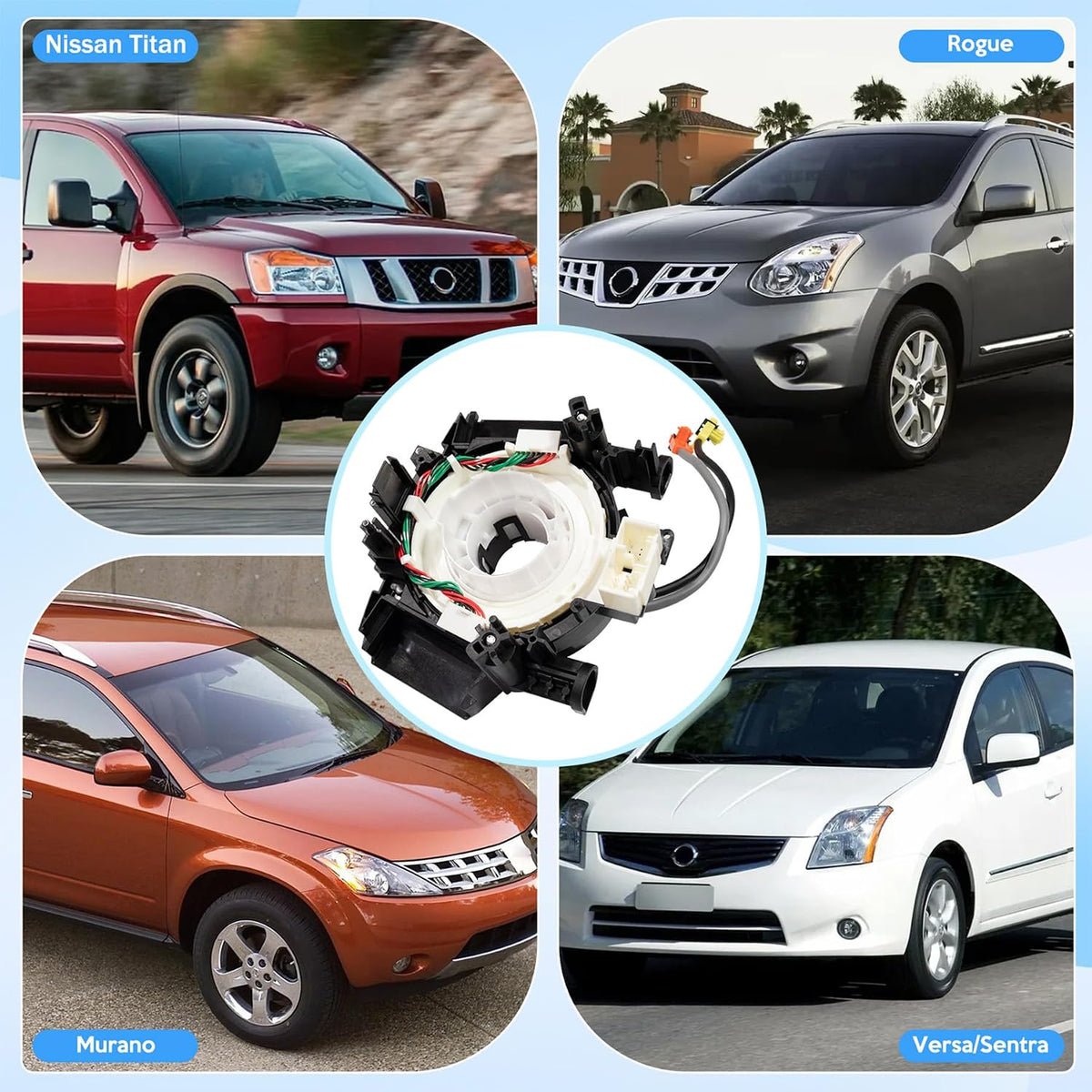 Replacement B5567-CB66A Clock Suspension Springs Part for Nissan Rogue 2007-2015, Versa/Sentra 2007-2012, Nissan Titan 2004-2015, Murano 2003-2007, Maxima/Quest/350Z 2004-2009