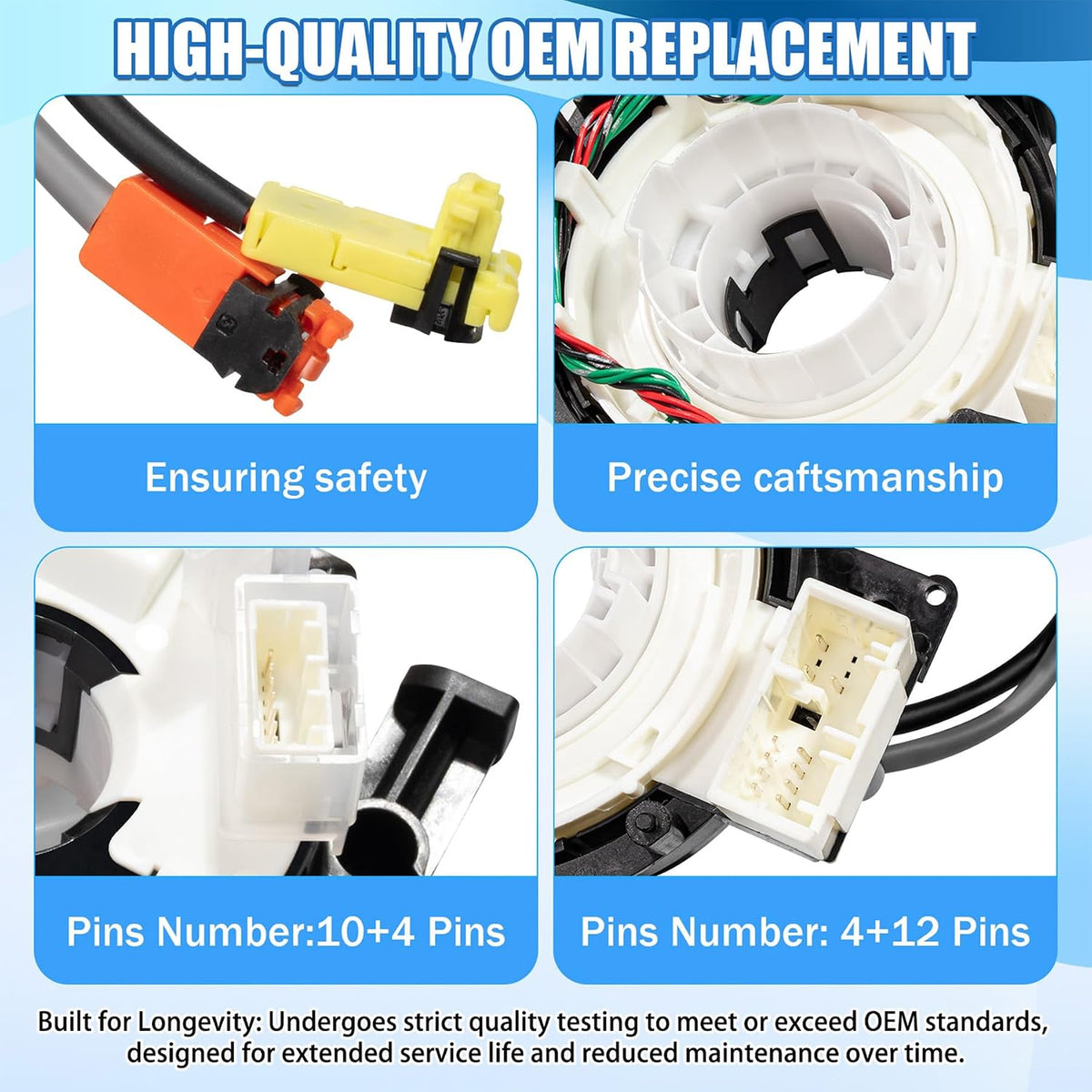 Replacement B5567-CB66A Clock Suspension Springs Part for Nissan Rogue 2007-2015, Versa/Sentra 2007-2012, Nissan Titan 2004-2015, Murano 2003-2007, Maxima/Quest/350Z 2004-2009